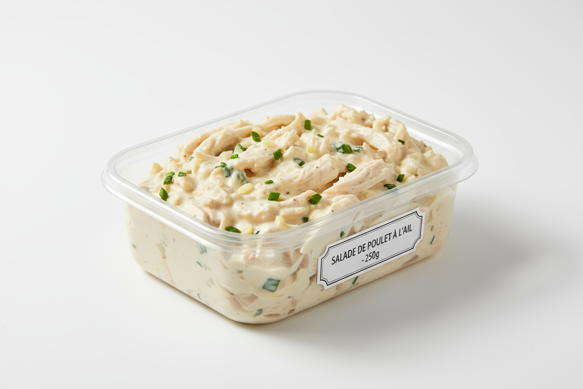 Salade de poulet Ail 250gr ceux qu'on mets dans les sandwish